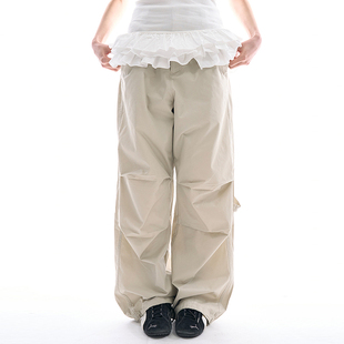 韩代Raucohouse Oasis loose parachute pants 松紧腰休闲长裤女