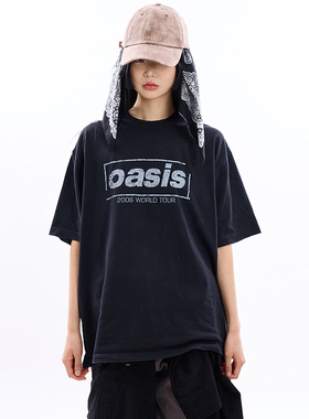 韩代Raucohouse 2006 World tour pigment over t-shirt 字母T恤