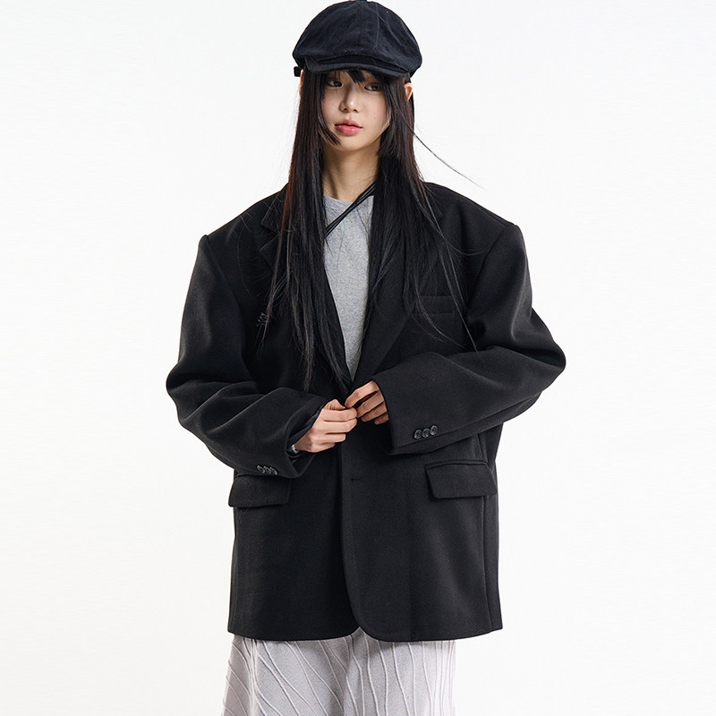 Raucohouse韩代毛呢西服外套