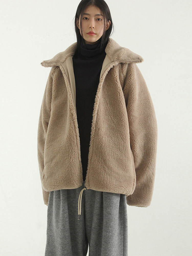 韩代 oversize high-neck dumble jacket (unisex)设计师高领外套