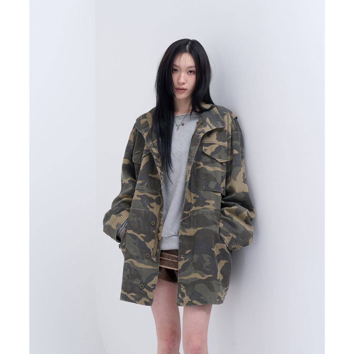 lowear韩代 viintage camo work jacket 设计师迷彩工装夹克外套