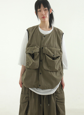 韩代24S/S paper unbal cargo pocket vest (unisex) 设计师马甲