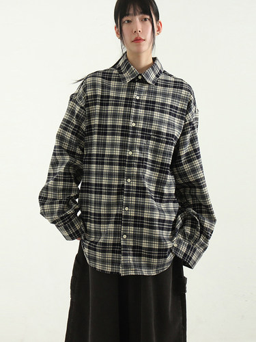 Localmansion韩代复古格子衬衫