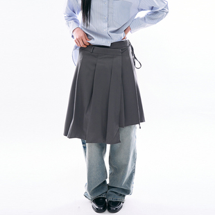 韩国代购Raucohouse Noma pleats wrap skirt 百搭休闲绑带半裙