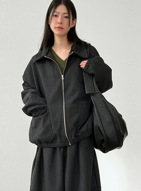 韩代25F/W standard collar neck wool jacket (unisex)毛呢夹克