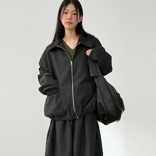 韩代25F/W standard collar neck wool jacket (unisex)毛呢夹克