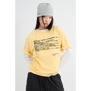 Raucohouse韩代 Psyche Lettering Half T-shirt 字母短袖T恤女