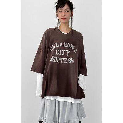 Localmansion韩代字母宽松半袖T