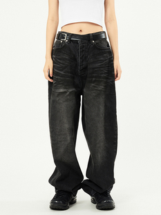 cat brush 牛仔裤 Dirty pants oil denim 韩代Raucohouse washed