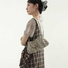 韩国代购25 weed ribbon mini bag 设计师款混色迷你单肩包复古