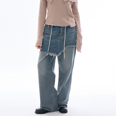 Raucohouse韩代水洗牛仔裤裙裤