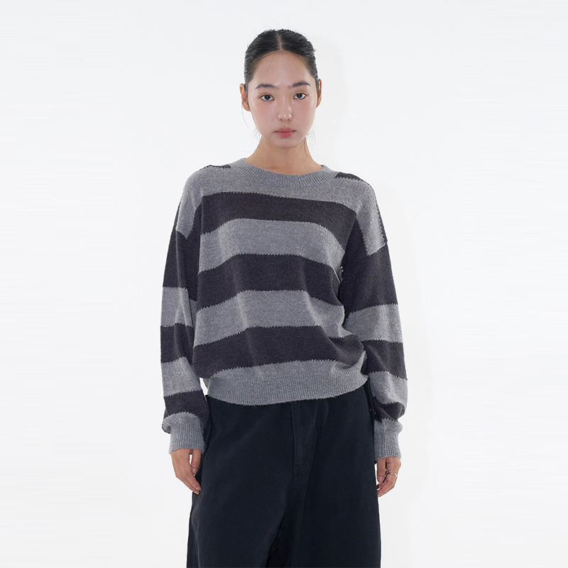 韩代Raucohouse条纹长袖针织衫