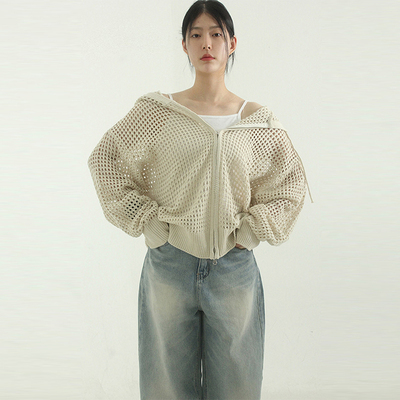 localmansion韩代针织网眼帽衫