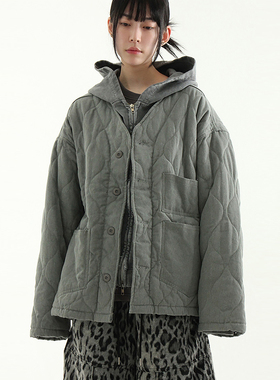 韩代24 wave quilting pocket pigmented jacket(unisex)夹棉外套