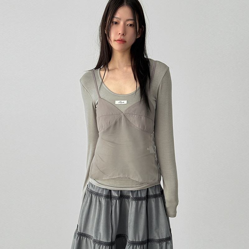 国内现货26A/W clean bustier top 设计师款透视吊带背心百搭女