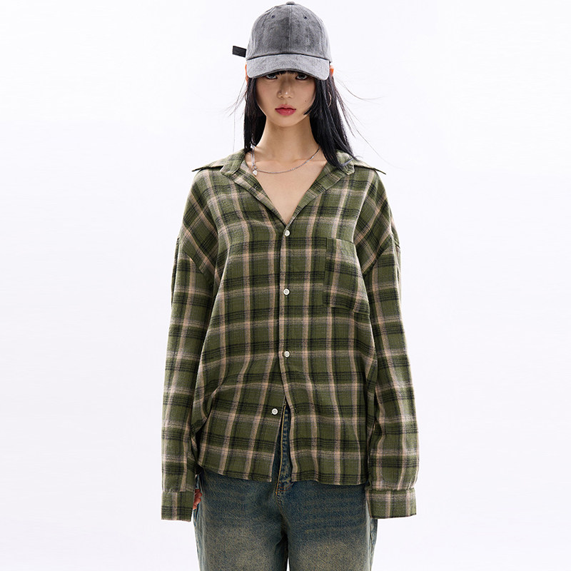 国内现货Raucohouse Bassett vintage over check shirt 格子衬衫
