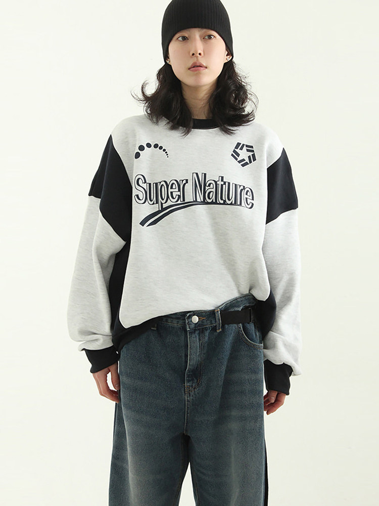 韩国代购23A/W Super Nature printed cotton mtm字母印花卫衣女