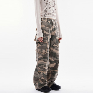 vintage 韩代Raucohouse camo 迷彩工装 裤 pants Sergeant cargo