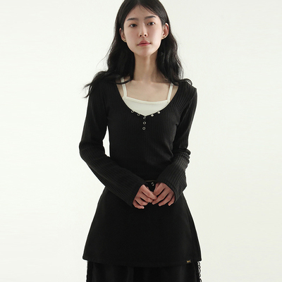 Localmansion韩代长袖假两层T