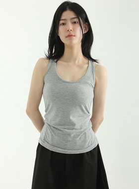 韩国代购 23S/S basic sleeveless silket top 基础短款吊带背心