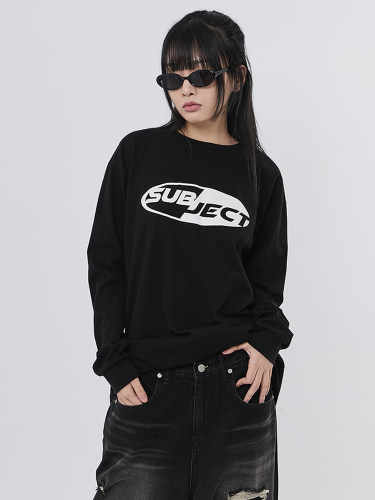韩国代购Raucohouse Eclipse subject long sleeve 字母圆领T恤女