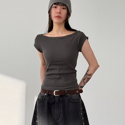 Localmansion韩代宽领短袖T恤