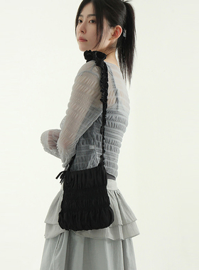 韩国代购25S/S shirring square mini bag 设计师迷你单肩包百搭