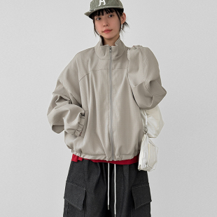 waffle high neck 韩国代购 unisex blouson 高领夹克外套 26A