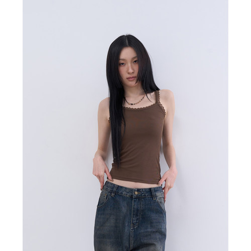 lowear韩代蕾丝吊带打底背心
