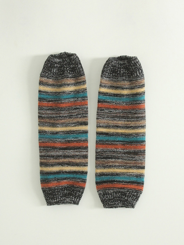 KOREA PURCHASING AGENT 23F W MIXED STRIPE KNIT LEG WARMER MIXED COLOR KNIT LEG COVER CASUAL