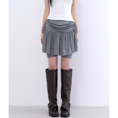 lowear韩代褶皱迷你短裙裤