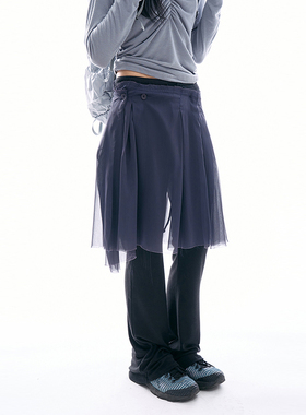 韩国代购Raucohouse Sheer overlay wrap skirt 薄款雪纺毛边纱裙