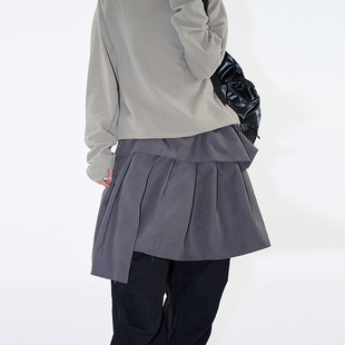 skirt 韩代Raucohouse wrap unbalance 复古百搭半身裙女 Scon