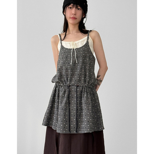 dot sleeveless mini 设计师迷你吊带连衣裙 韩国代购 ops 26A