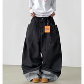roll balloon 韩代25 denim fade unisex pants non 牛仔裤