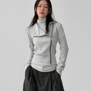 zip 竖纹拉链开衫 设计师款 oblique cardigan 韩代26A golgi