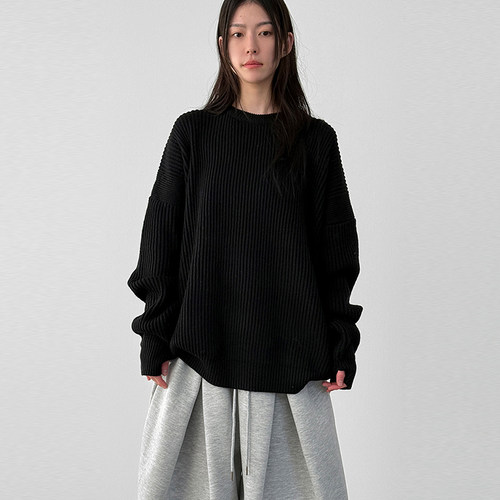 Localmansion韩代竖纹针织毛衣