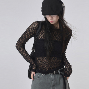 pattern Sheer Raucohouse sleeve through long see 国内现货