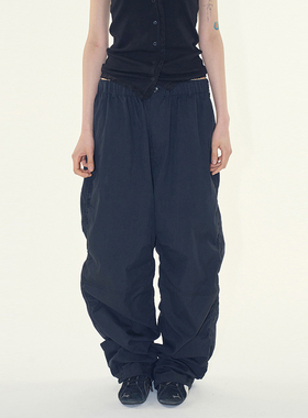 韩国代购Raucohouse Auli puckering pants 松紧腰抽绳休闲长裤