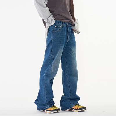 韩代Raucohouse水洗磨白牛仔裤