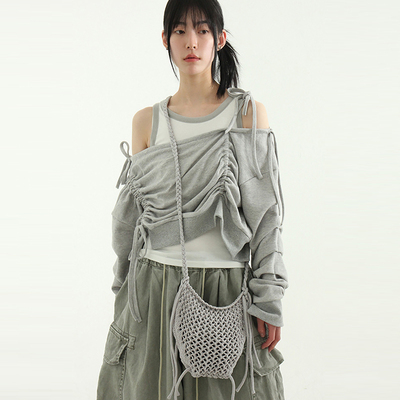 Localmansion韩代堆堆袖抽绳卫衣