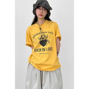 韩国代购26S/S printed cotton half tee (unisex) 字母印花短袖T