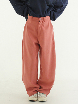 韩国代购 cozy cropped baggy banding pants 半松紧宽松长裤百搭