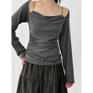 韩国代购26S/S ethnic leather string belt 民族风珠串腰带腰链