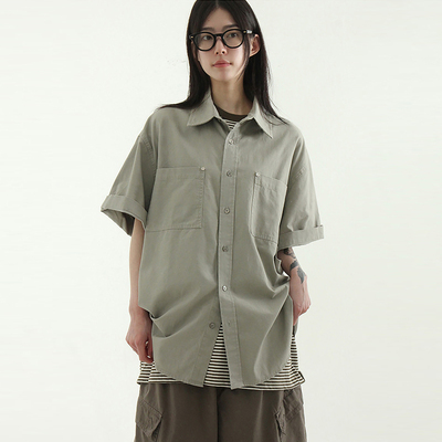 Localmansion韩代口袋半袖衬衫