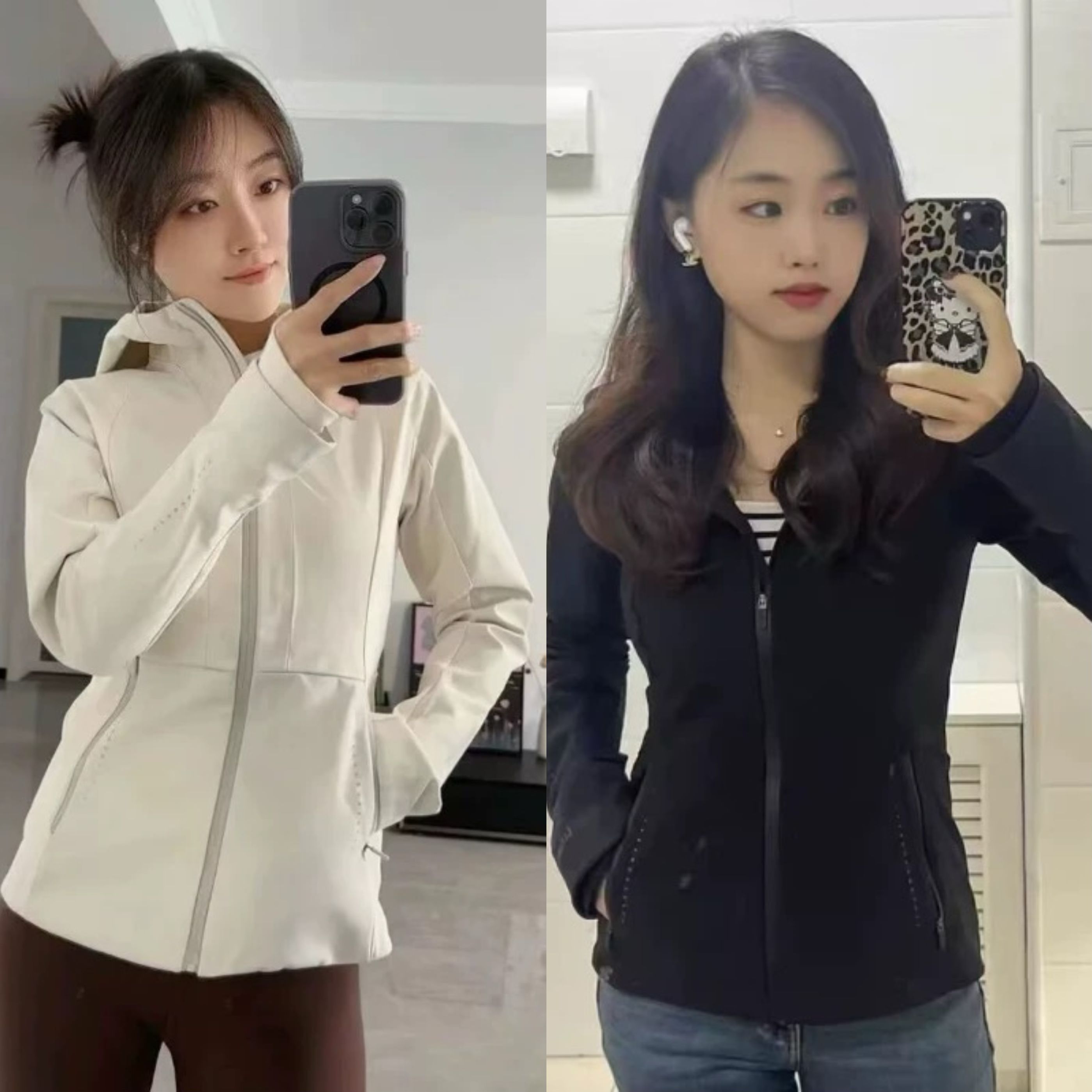 冲锋衣女中长款防风防水加绒风衣收腰三合一压胶登山服lulu瑜伽服