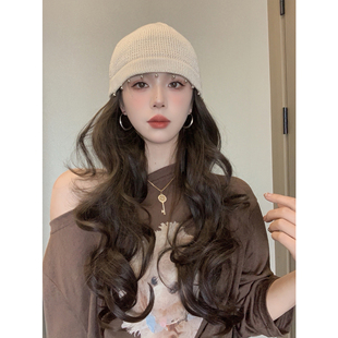 韩系ins冷帽针织毛线帽女秋冬钉珠套头帽时尚日系包头帽瓜皮帽潮