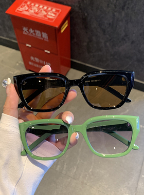 夏季造型绿色猫眼太阳镜遮阳个性