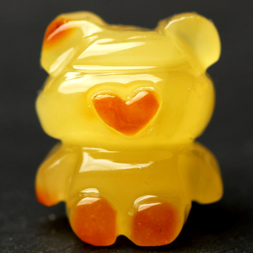 爱心小熊天然蜜蜡手串配件饰吊坠