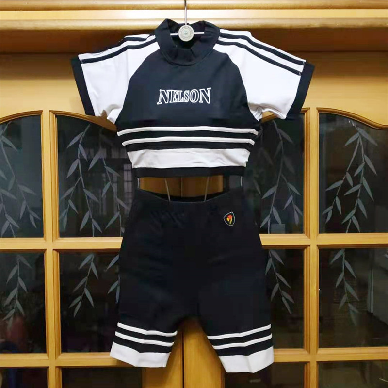 乐尔舒健身服套装短袖高领分体